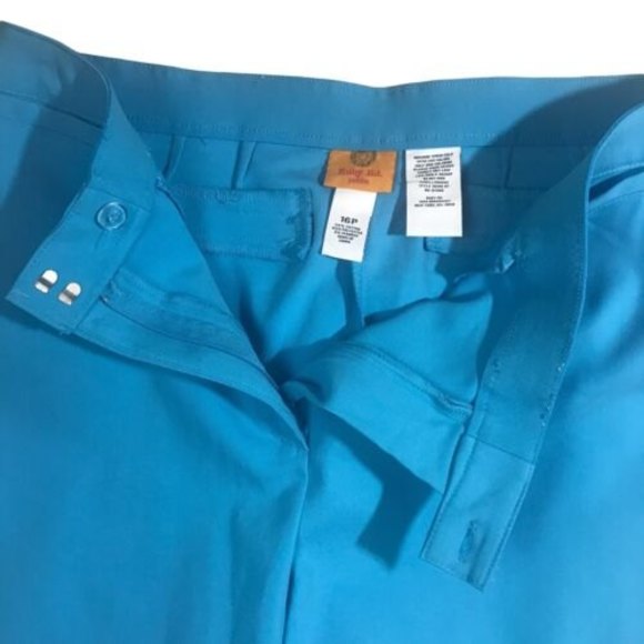 Ruby Rd. Capri Crop  pants women size 16P Teal Waistband Elastic Summer NWT $60 - Picture 3 of 11